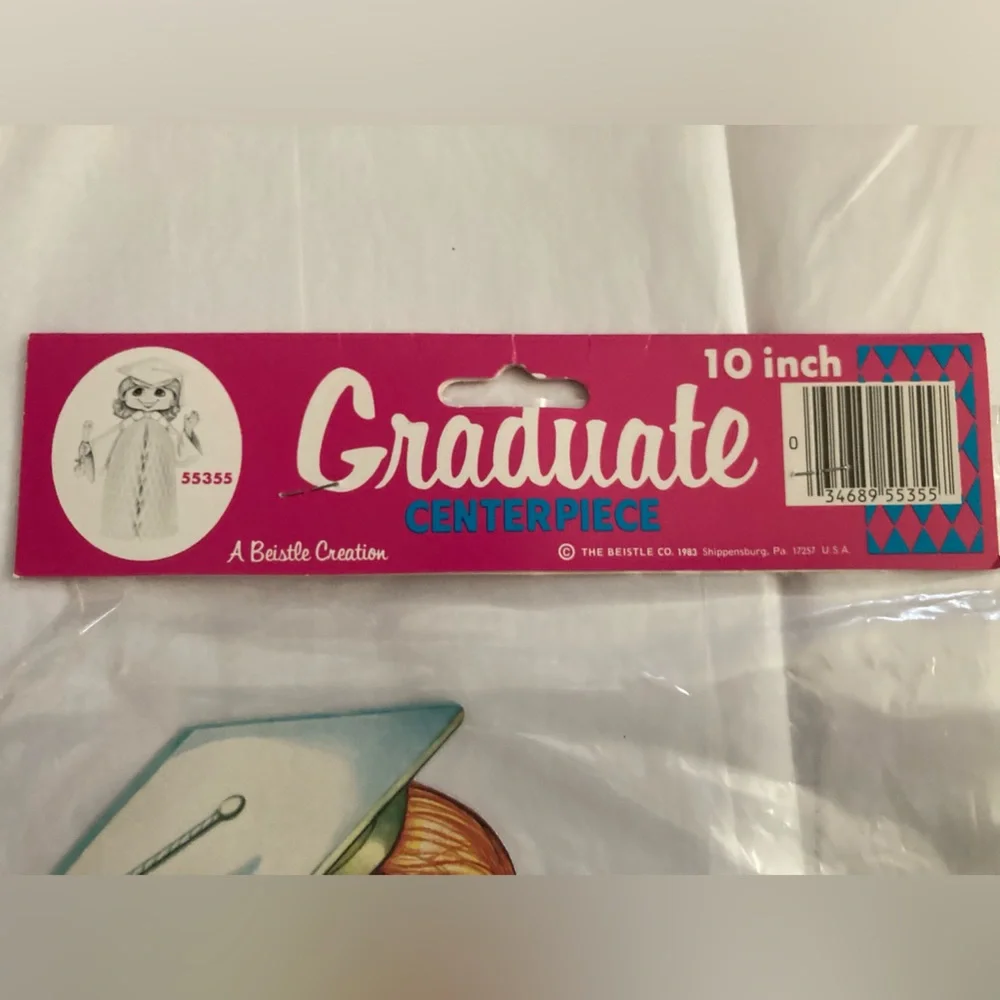 NWT VTG Beistle Co 1983 Honeycomb Graduation girl decoration 10”